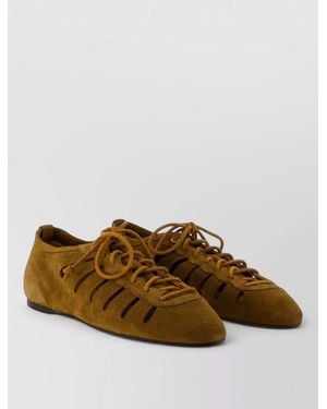 Isabel Marant Leyza Gd Lace Up Ballet Flats Leather - Brown