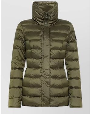 Peuterey High Collar Jacket Long Sleeves Quilting - Green