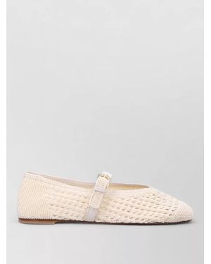 Stuart Weitzman Leora Knit Mary Jane Ballet Flats - Natural
