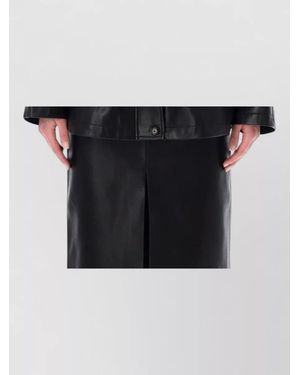 Frankie Shop Faux Leather Belted Utility Jacket - Black