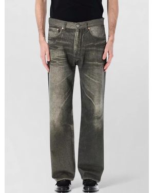 Our Legacy Printed Cotton Wide-Leg Jeans - Grey
