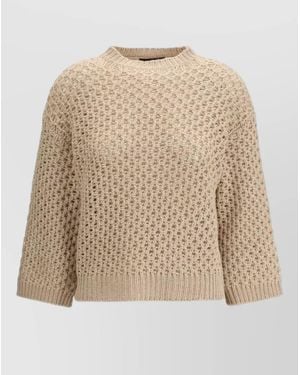 Fabiana Filippi Honeycomb-Knit Wool-Cashmere Jumper - Natural