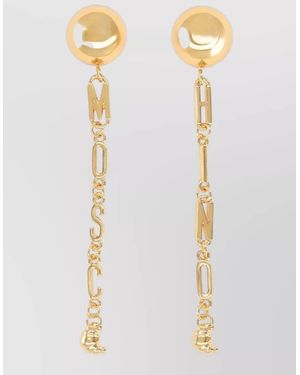 Moschino Logo Earrings - White