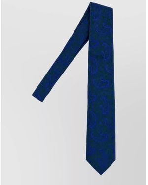 Brioni Embroidered Silk Tie - Blue