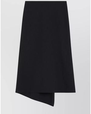 Victoria Beckham Wool Blend Asymmetric Skirt - Black