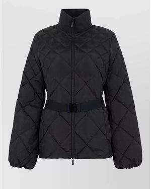 Moncler Quilted Belted Puffer Jacket - Black