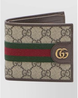 Gucci Ophidia Bifold Wallet Gg Monogram Web - Brown