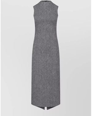 Maison Margiela Wool Knee-Length Midi Dress - Gray