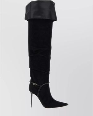 Giuseppe Zanotti Over-The-Knee Stiletto Boots Fold-Over Cuff - Black