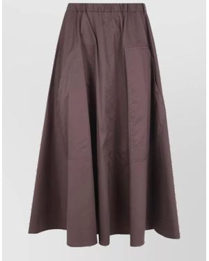 DR. HOPE Midi A-Line Skirt - Brown