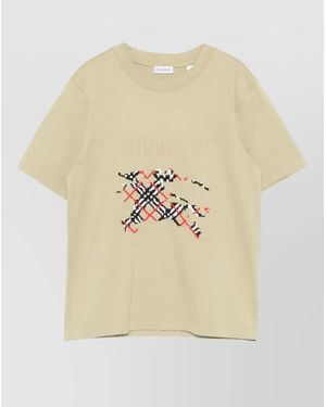 Burberry Ribbed Cotton T-Shirt - Natural