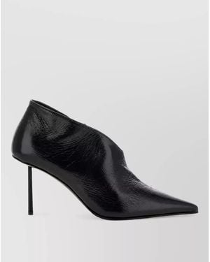 Le Silla Leather Asymmetric Ankle Boots - Black