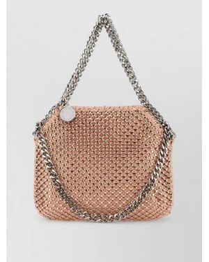 Stella McCartney Falabella Nano Crystal Mesh Shoulder Bag - Natural