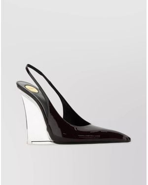 Saint Laurent Wedges Miller Leather Patent Finish - White