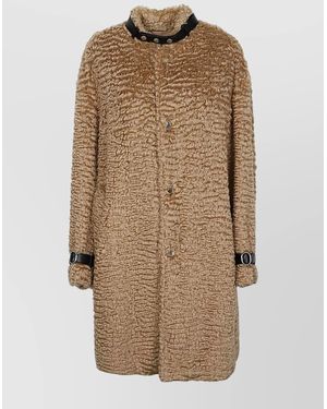 Jil Sander Single Breasted Teddy Coat - Natural