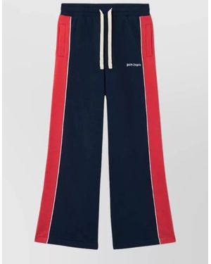 Palm Angels Logo-Print Joggers - Blue