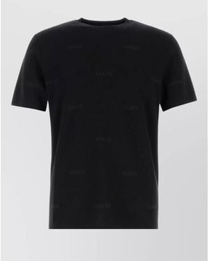 Gucci Wool Blend Crew Neck Short Sleeve T-Shirt - Black