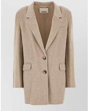 Isabel Marant Wool Cashmere Oversized Single Breasted Coat - Natural