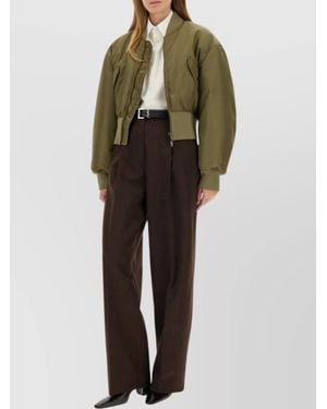 Saint Laurent Long Sleeve Nylon Bomber Jacket - Multicolor