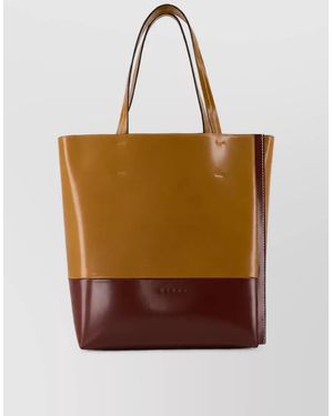 Marni Leather Shopper Bag - Brown