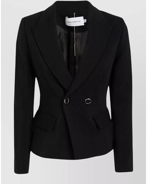 SIMONA CORSELLINI Stretch Viscose Blazer Tailored Silhouette - Black