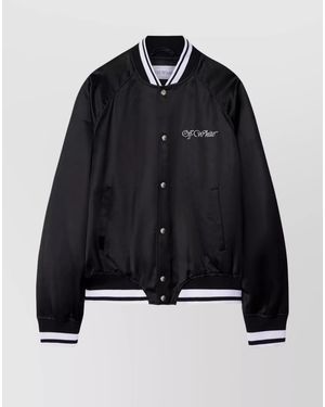 Off-White c/o Virgil Abloh Satin Bomber Jacket - Blue