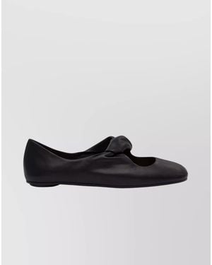 McQueen Leather Ballet Flats - Black