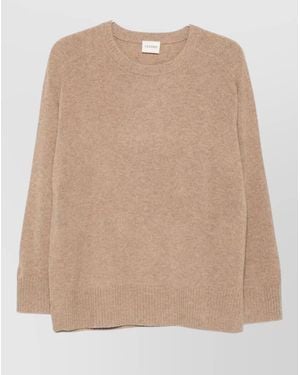 Closed Wool Crewneck Long-Sleeve Sweater - Natural