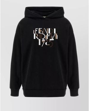 Fendi Roma Logo Hooded Sweatshirt - Black
