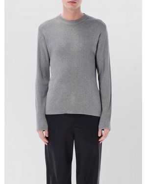 BERNER KUHL Silk Cotton Crewneck Long Sleeve Top - Grey