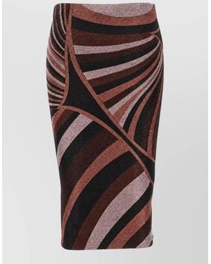 PUCCI Printed Lurex Jersey Fitted Midi Skirt - Multicolor