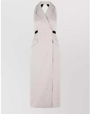 Max Mara Cime Cotton Wool Canvas Halter Dress - Pink
