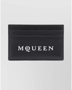 McQueen Cardholder With Logo And Card Slots - Black