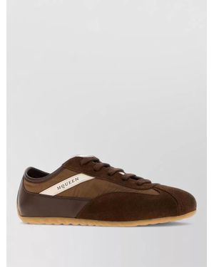 McQueen Boxe Lace Up Low Top Sneakers Rubber Sole - Brown