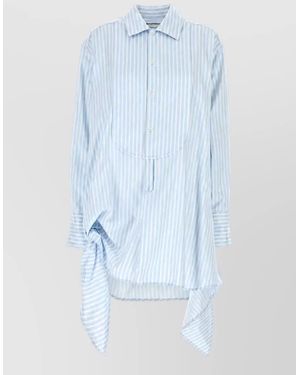 JW Anderson Cotton Embroidered Shirt Dress - Blue