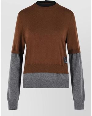 Marni Cashmere Jumper Crew Neck Button Detail - Brown