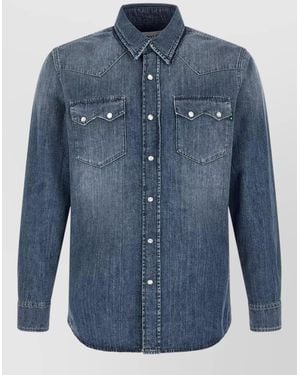 Department 5 Denim Long-Sleeve Shirt - Blue