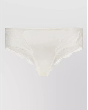 Dolce & Gabbana Satin Briefs Lace Detail Mid Rise - White