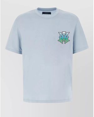 Amiri Cotton Crew Neck Graphic Print T Shirt - Blue