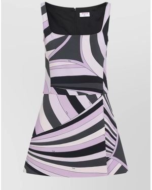 PUCCI Backless Mini Dress Abstract Pattern - Black