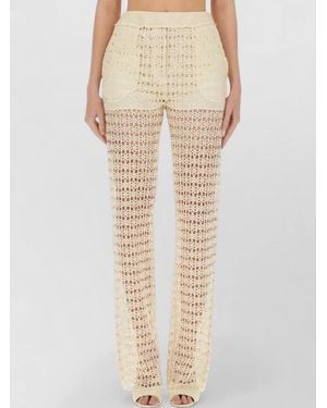 Alysi Macramé Wide-Leg Pants - Natural
