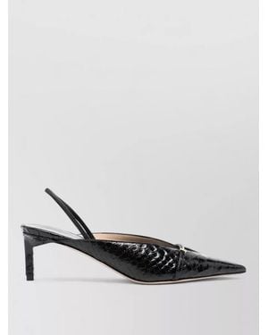 Tom Ford 65 Patent Python-Printed Slingback Court Shoes - White