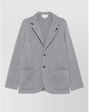 Lardini Wool Single Breasted Coat - Grey