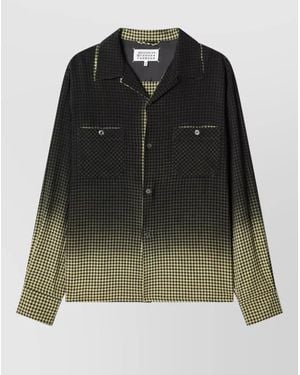 Maison Margiela Chequered Jacket Long Sleeves Chest Pockets - Black