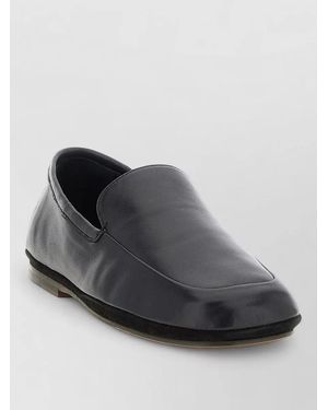 Lemaire Leather Square Toe Rubber Sole Loafers - Black