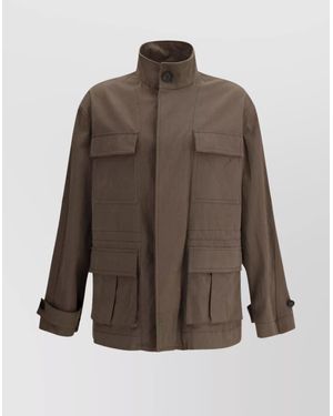 Ferragamo Cotton Jacket Four Pockets - Brown