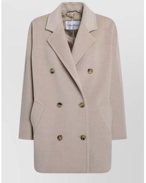 Max Mara Tailored Jacket Double Breasted Back Vent - Natural