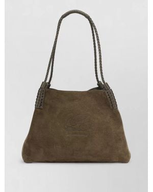 Etro Libra Small Tote Bag Braided Handles - Natural