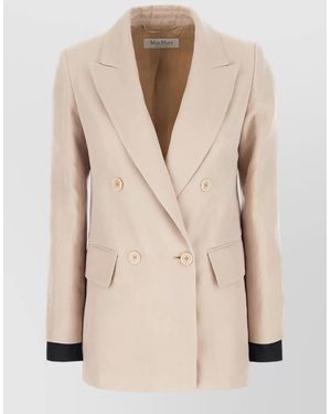 Max Mara Double Breasted Jacket And Matching Gilet - Natural