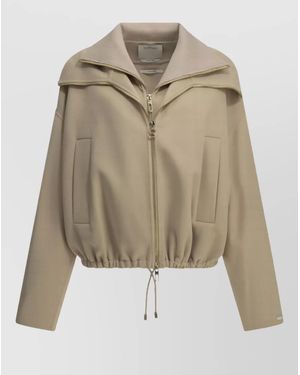 Sportmax Virgin Wool Oversized Bomber Jacket - Natural